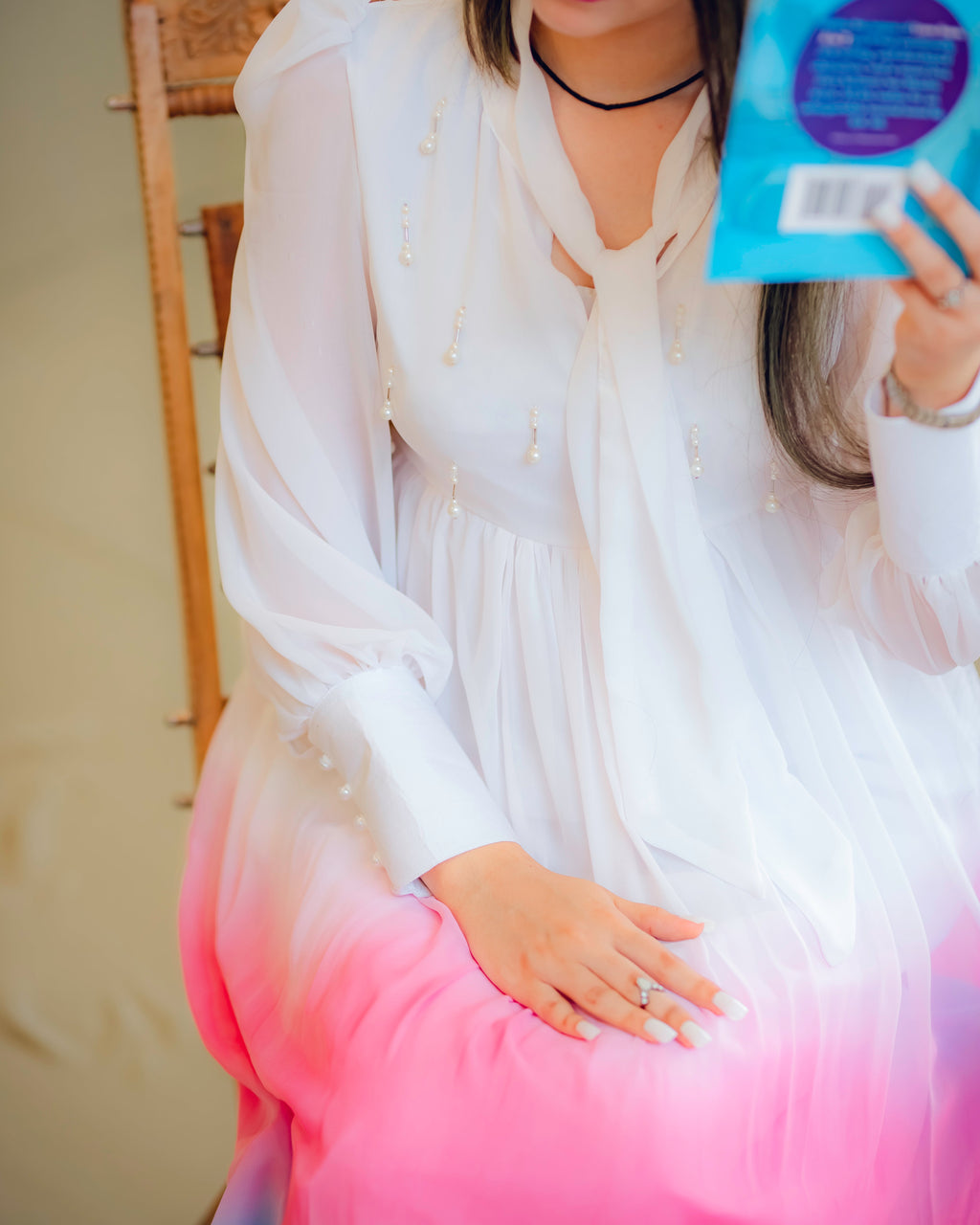 Tie Dye Orchid Georgette Dress