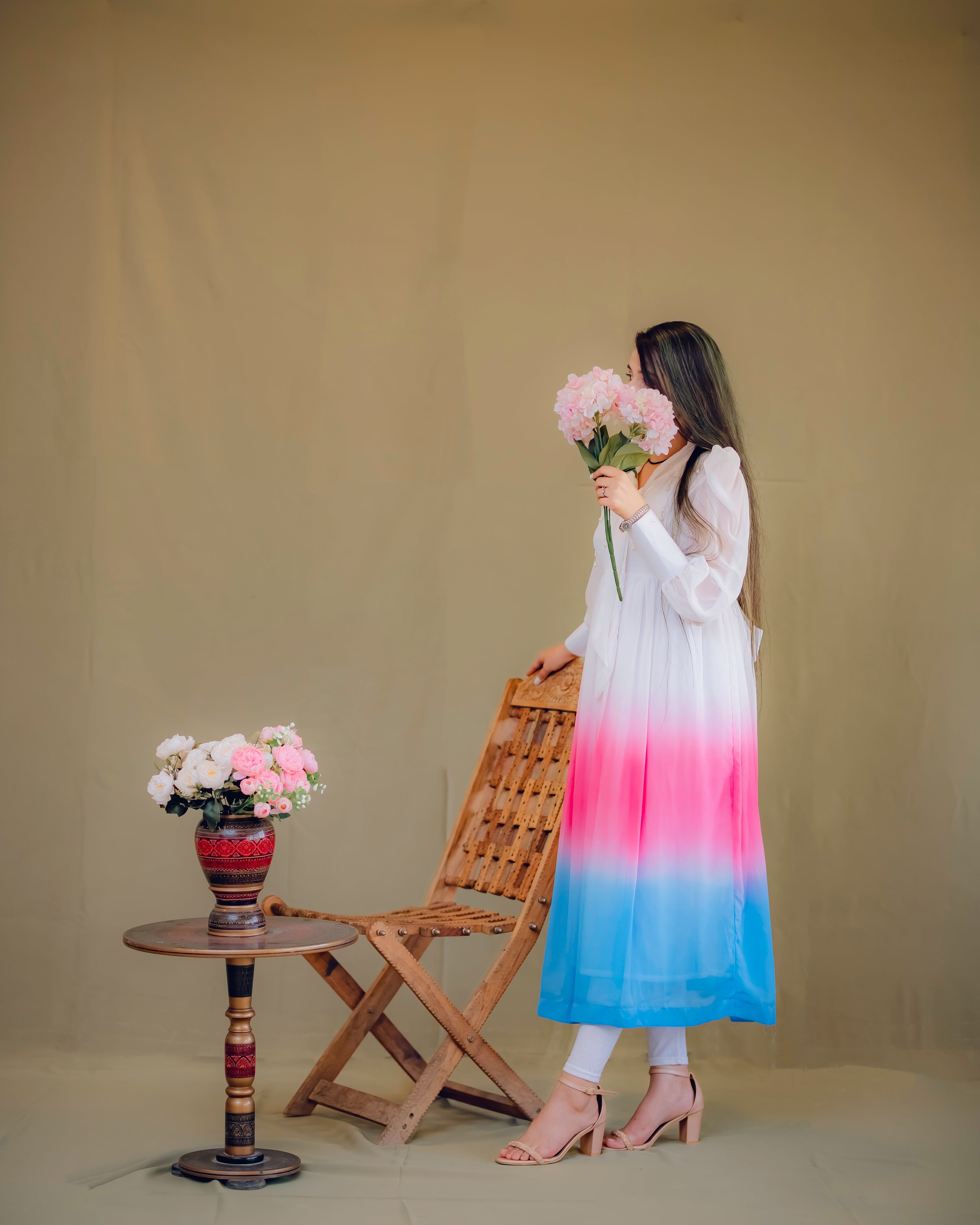 Tie Dye Orchid Georgette Dress