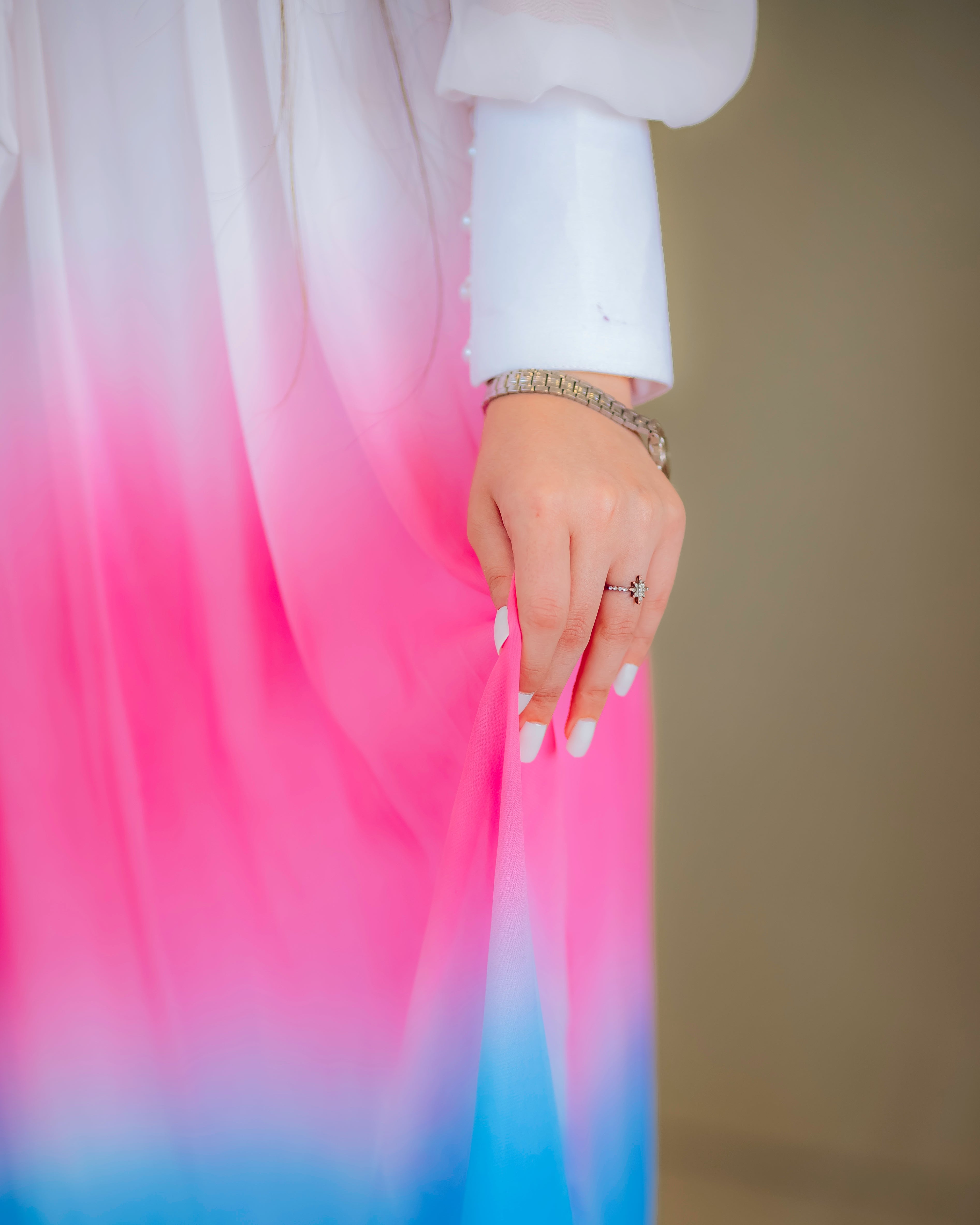 Tie Dye Orchid Georgette Dress