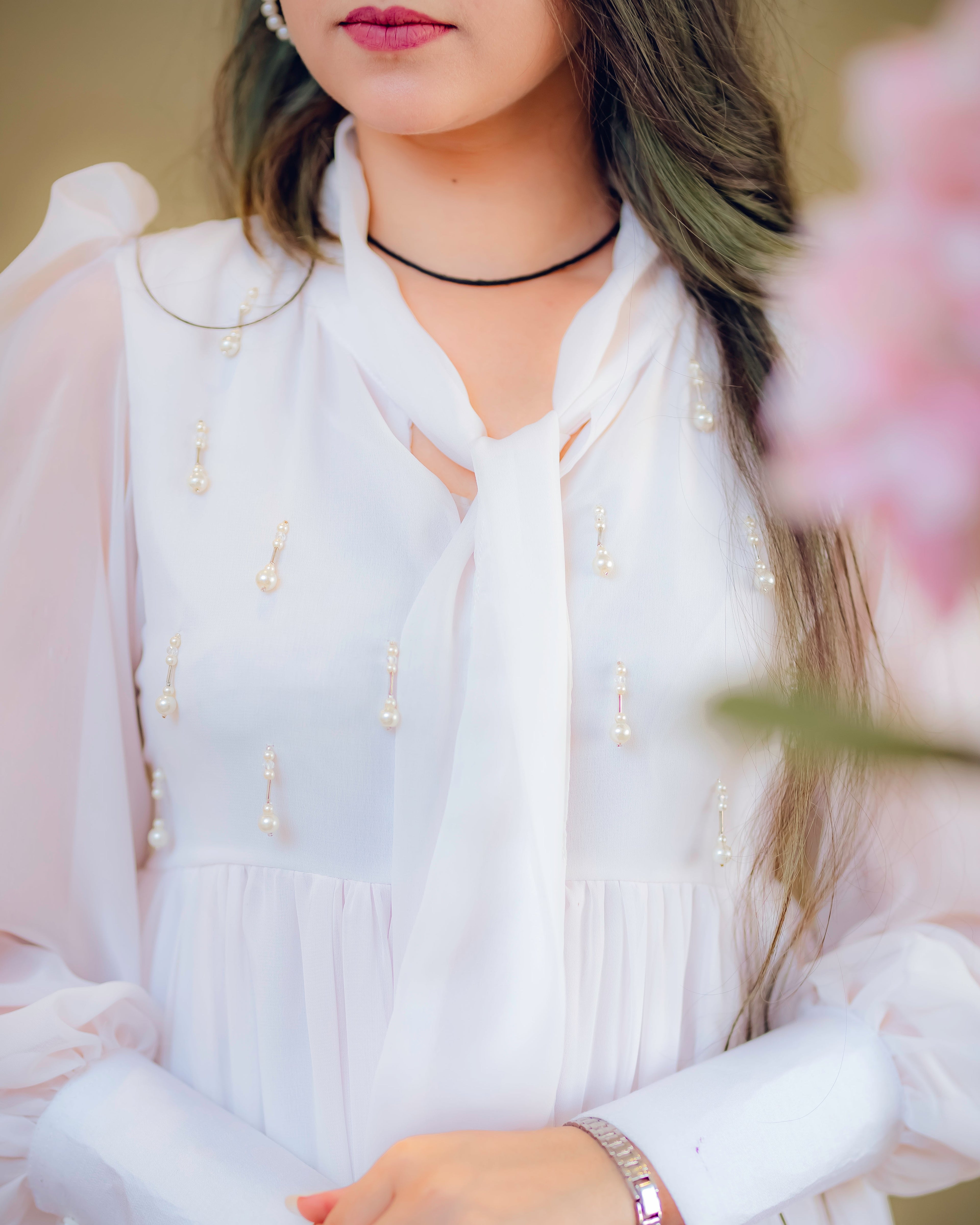 Tie Dye Orchid Georgette Dress