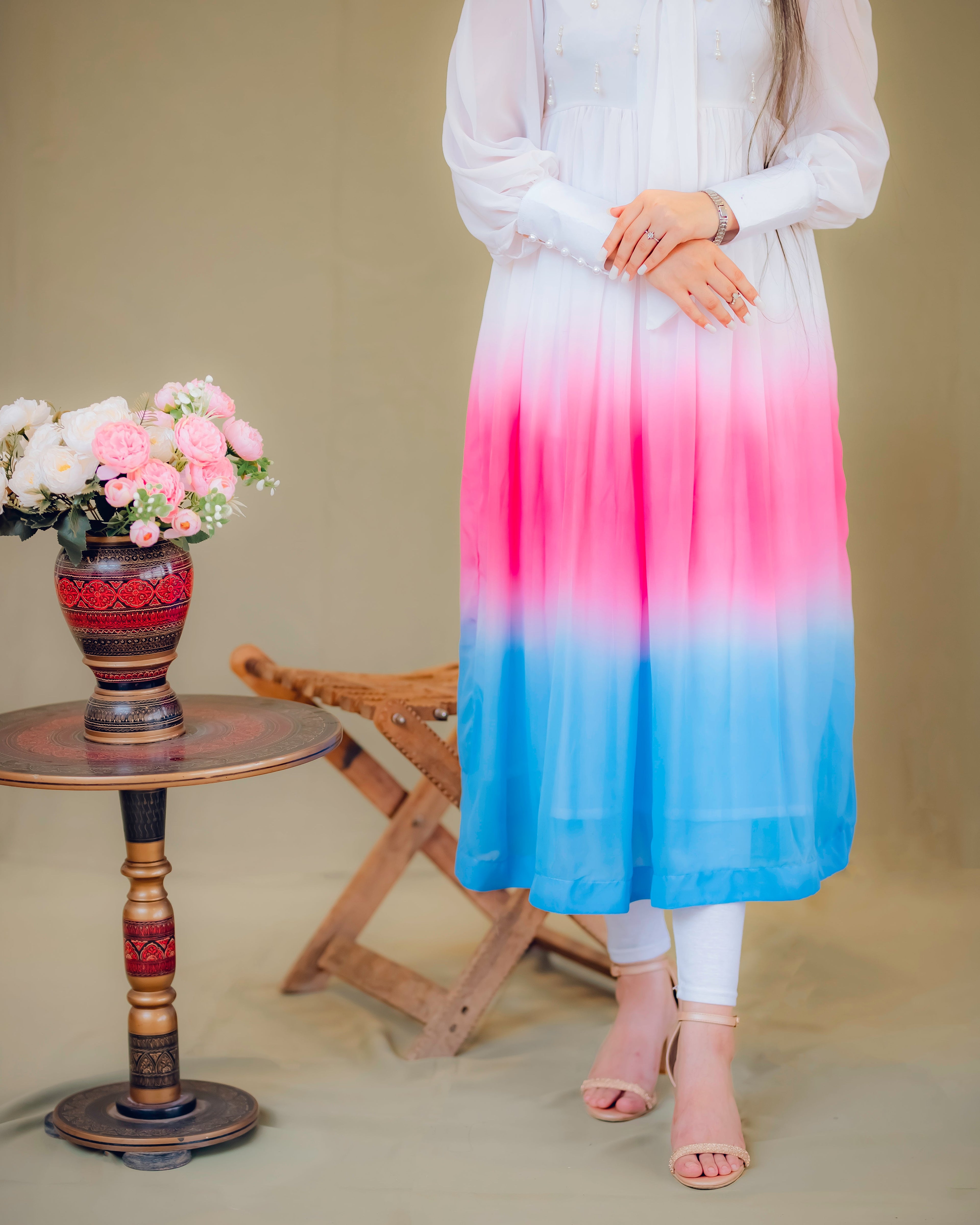 Tie Dye Orchid Georgette Dress